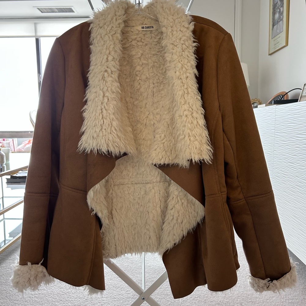 BB Dakota Tan Teddy Jacket with Cream Lining
